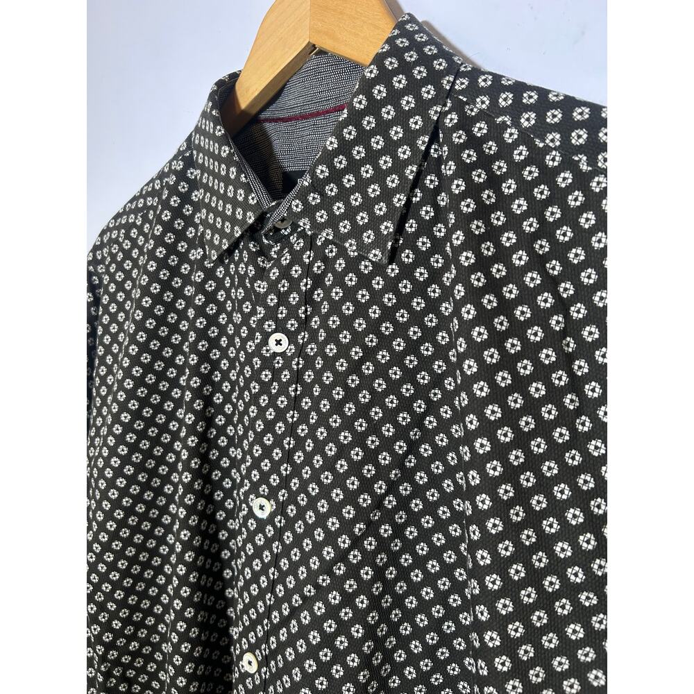 Patterned Bugatchi Casual Button-Down Long-Sleeve Shirt | Quiet Luxury‎ (Mens L)